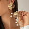 Chic 3D Flower Zinc Alloy Stud Earrings, Tassel Earring for Women