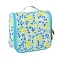 Flower Pattern Polyester Waterpoof Makeup Storage Bag, Multi-functional Travel Toilet Bag, Clutch Bag with Zipper for Women, Light Sky Blue, 21x10x21cm