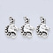 Tibetan Style Alloy Pendants, Cadmium Free & Lead Free, Unicorn, Antique Silver, 25x15x2.5mm, Hole: 1.6mm, about 322pcs/500g