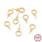 925 Sterling Silver Screw Eye Peg Bails, Ring, For Half-drilled Beads, Real 18K Gold Plated, 12x6x3mm, Hole: 4mm, Pin: 0.7mm