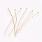 304 Stainless Steel Ball Head Pins, Real 18K Gold Plated, 18x0.7mm