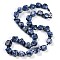 Natural Blue Spot Jasper Nuggets Beaded Necklaces for Women Men, 20.08~21.26 inch(51~54cm)