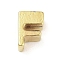 304 Stainless Steel Pendants, Real 24K Gold Plated, Letter F, 8x5.5x4mm, Hole: 1.6mm