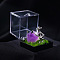 Natural Amethyst Cluster & Miner Modeling Mineral Specimen Box, Raw Stone Micro Landscape Display Decorations, Box: 34x36mm