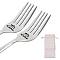 CREATCABIN 2Pcs 410 Stainless Steel Forks, with 1Pc Burlap Packing Pouches, Heart Pattern, Forks: 210x27mm, 2pcs