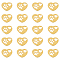 Ion Plating(IP) DICOSMETIC 20Pcs 201 Stainless Steel Pendants, Laser Cut, Heart with Hollow Heart & Dog Footprint, Golden, 14.5x18.5x1mm, Hole: 1.6mm