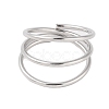 304 Stainless Steel Multi-layer Open Cuff Ring for Women STAS-S125-11P-2