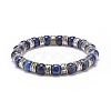 Natural Sodalite & Alloy Beaded Stretch Bracelet BJEW-JB08621-1