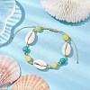 8mm Round Synthetic Turquoise & Natural Mashan Jade Braided Bead Bracelets BJEW-JB10376-2