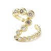 Letter Z Rack Plating Brass Micro Pave Clear Cubic Zirconia Open Rings RJEW-D020-05G-2