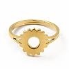 Ion Plating(IP) 304 Stainless Steel Sunflower Adjustable Ring for Women RJEW-B027-17G-2