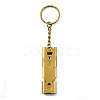 304 Stainless Steel Rectangle Tube Survival Whistles with Lanyard Keychain FAMI-PW0001-08G-1