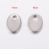 Original Color Flat Oval Stamping Blank Tag Charms 201 Stainless Steel Pendants X-STAS-Q064-1