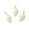 Natural Spiral Shell Pendants PALLOY-JF02792-02-1