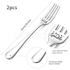 Globleland Word Pattern 304 Stainless Steel Fork AJEW-GL0001-17G-2