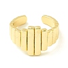 Brass Rectangle Wrapped Open Cuff Ring for Women RJEW-P027-02G-2