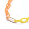 Personalized Two Tone ABS Plastic Cable Chain Necklaces NJEW-JN02825-02-3