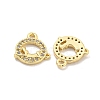 Brass Micro Pave Clear Cubic Zirconia Charms KK-Z044-20G-2