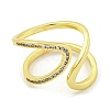 Brass Micro Pave Cubic Zirconia Cuff Rings RJEW-L113-001G-2