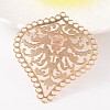 Filigree Teardrop with Flower Iron Etched Metal Embellishments Filigree Joiners IFIN-K009-06KC-1