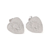 Non-Tarnish Heart 304 Stainless Steel Stud Earrings Findings EJEW-L272-010P-1