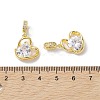 Valentine's Day Brass Micro Pave Clear Cubic Zirconia Pendants KK-K360-26G-3