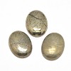 Oval Natural Pyrite Cabochons G-I125-10-14x10mm-1