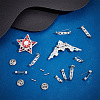 Unicraftale 100Pcs 5 Style 304 Stainless Steel Pin Brooch Findings STAS-UN0045-21-2
