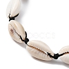 Natural Shell Braided Bead Anklet with Synthetic Turquoise Beads AJEW-AN00561-02-2