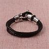 Braided Leather Cord Bracelets BJEW-L605-38-2