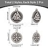 Unicraftale 4Pcs 2 Style 304 Stainless Steel Pendant STAS-UN0055-80-3