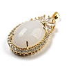 Brass Micro Pave Clear Cubic Zirconia Pendants KK-P263-20A-KCG-2