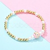 Brass Beaded Stretch Bracelets for Women BJEW-G736-03B-1