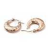 Ion Plating(IP) 304 Stainless Steel Crescent Moon with Butterfly Hoop Earrings for Women EJEW-G293-15RG-2