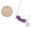 Natural Amethyst Chip & Constellation Pendant Necklaces NJEW-JN05084-11-3