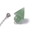 Natural Green Aventurine Cone Dowsing Pendulum Pendants G-G983-04P-03-4