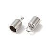 Rhodium Plated 925 Sterling Silver Cord Ends STER-P055-02A-P-2