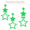 ANATTASOUL 5 Pairs 5 Colors Hollow Star Acrylic Dangle Stud Earrings for Woman EJEW-AN0004-10-3