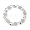 Non-Tarnish 201 Stainless Steel Flat Round Link Chain Bracelets for Women Men BJEW-I316-08C-1