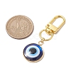 Flat Round with Evil Eye 304 Stainless Steel & Resin Pendant Decorations HJEW-JM01946-02-3