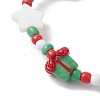 Christmas Theme Glass Beaded Stretch Bracelets BJEW-TA00531-4