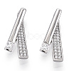 Rhodium Plated 925 Sterling Silver Micro Pave Cubic Zirconia Pendants STER-T004-17P-2