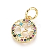 Golden Plated Brass Charms ZIRC-L086-005-G-2