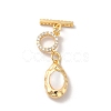 Real 18K Gold Plated Brass Micro Pave Clear Cubic Zirconia Toggle Clasps KK-M243-10G-02-1