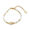 Cross Cubic Zirconia Beaded Bracelet for Girl Women BJEW-JB06848-04-1