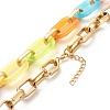 Two Tone Acrylic Cable Chain Necklace for Teen Girl Women NJEW-JN03758-4