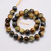 Natural Tiger Eye Bead Strands G-P230-08-F-6mm-2