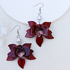 Bohemian Style Petal Patchwork Acrylic Flower Earrings with Water Ripple Design HF8489-4-1