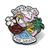 Summer Vacation Series Let's Go to the Beach Coconut Tree Alloy Enamel Pin Brooch JEWB-C029-09D-1