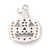 Eco-friendly Brass Micro Pave Dark Orange Cubic Zirconia Pendants KK-D079-22P-2